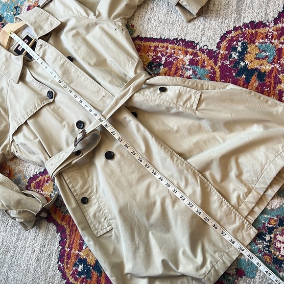 HUNTER LEATHER BUCKLE TRENCH COAT MEDIUM Double Breasted Raincoat Long J… - Picture 10 of 13